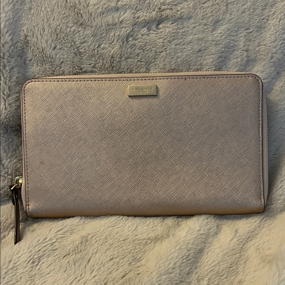 Kate Spade Rose Gold Metallic Organizer Wallet